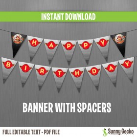 Planes Fire and Rescue Happy Birthday Banner with Spacers